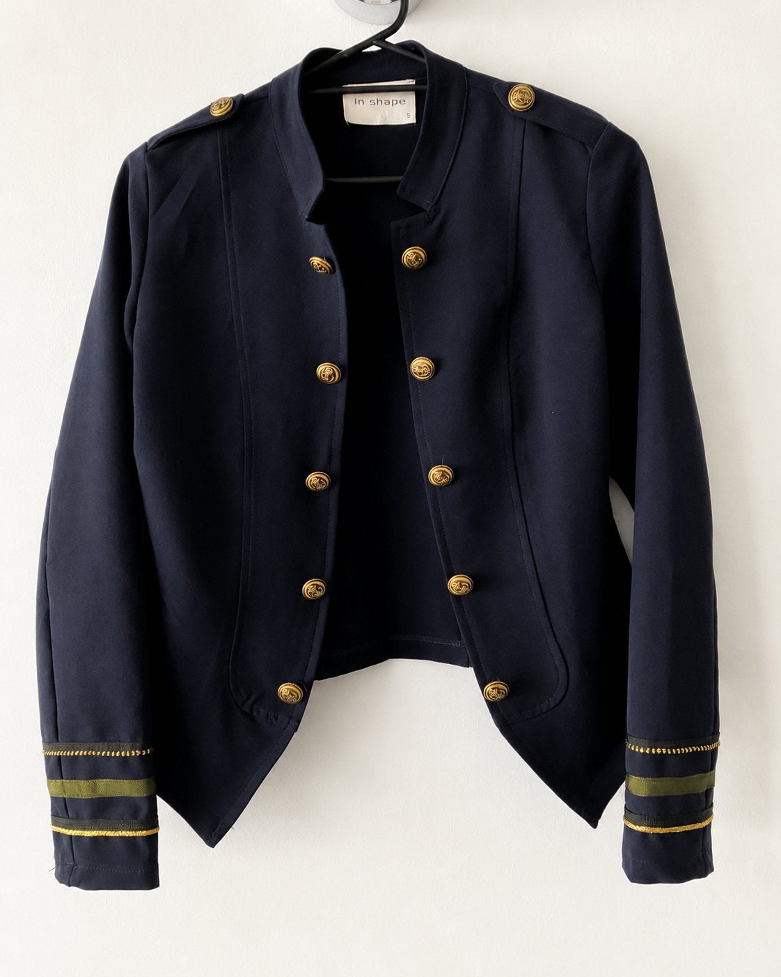 Modern kort marine colbert van In Shape., Ophalen of Verzenden, Zo goed als nieuw