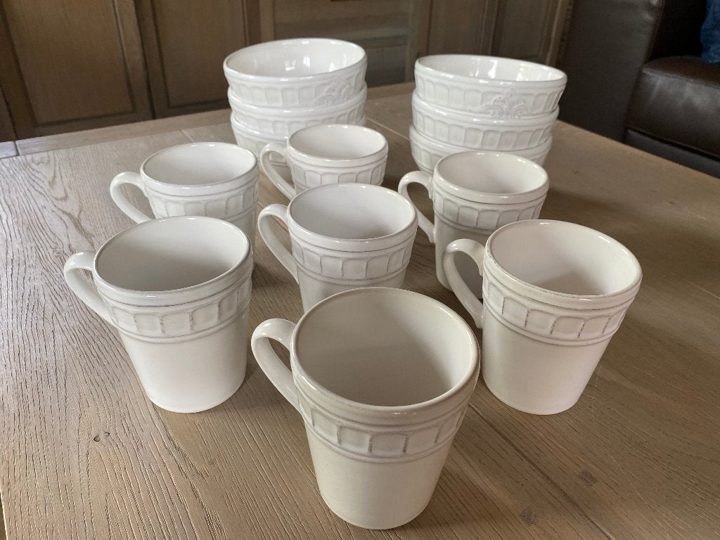 Servies met sierrand (wit) (Zara Home), Ophalen, Gebruikt, Overige stijlen, Kop(pen) en/of Schotel(s)