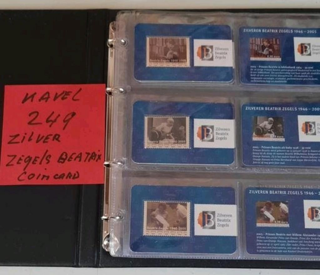 ZILVER COINCARD ALBUM BEATRIX COMPLEET MET CERTIFICAAT KN249, Verzenden, Nederland