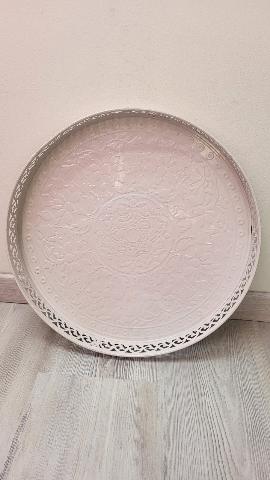 Sierlijk roze dienblad met decoratieve rand, Ophalen of Verzenden