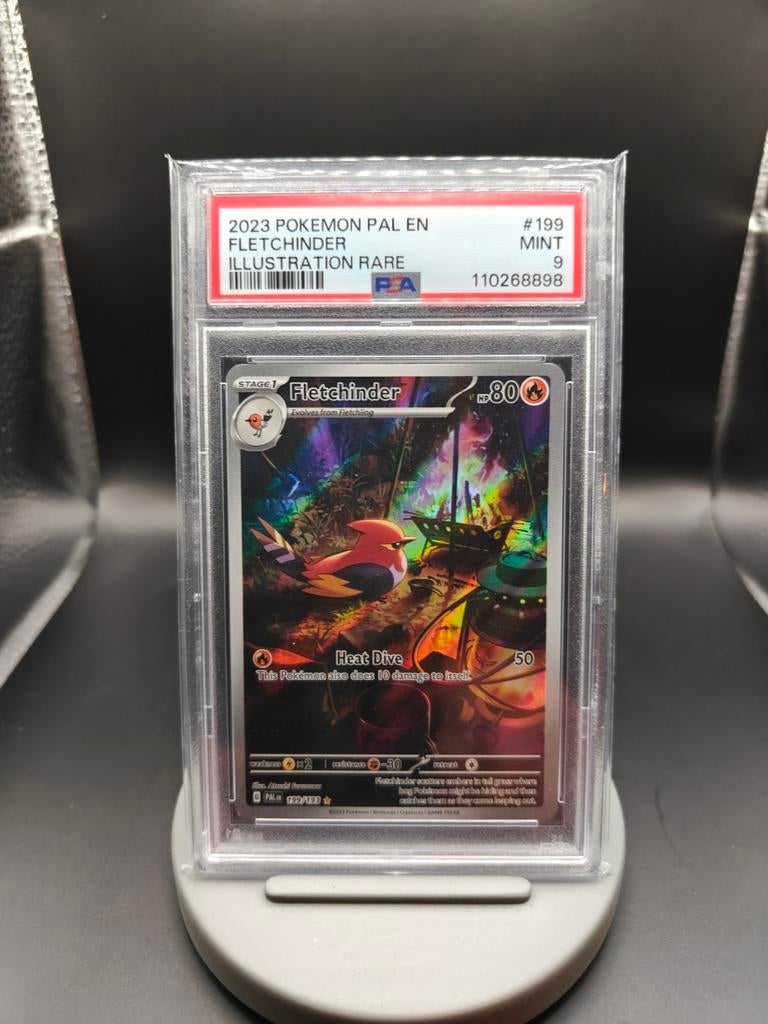 Fletchinder 199/193 Paldea Evolved - Pokemon Kaart - PSA 9, Ophalen of Verzenden, Zo goed als nieuw, Losse kaart, Foil