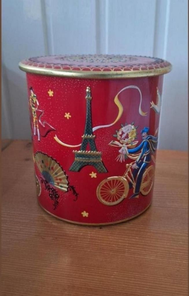 Vintage Jaren '60 Blik - Wereldsteden Design, Verzamelen, Ophalen, Zo goed als nieuw, Koek(jes), Overige merken