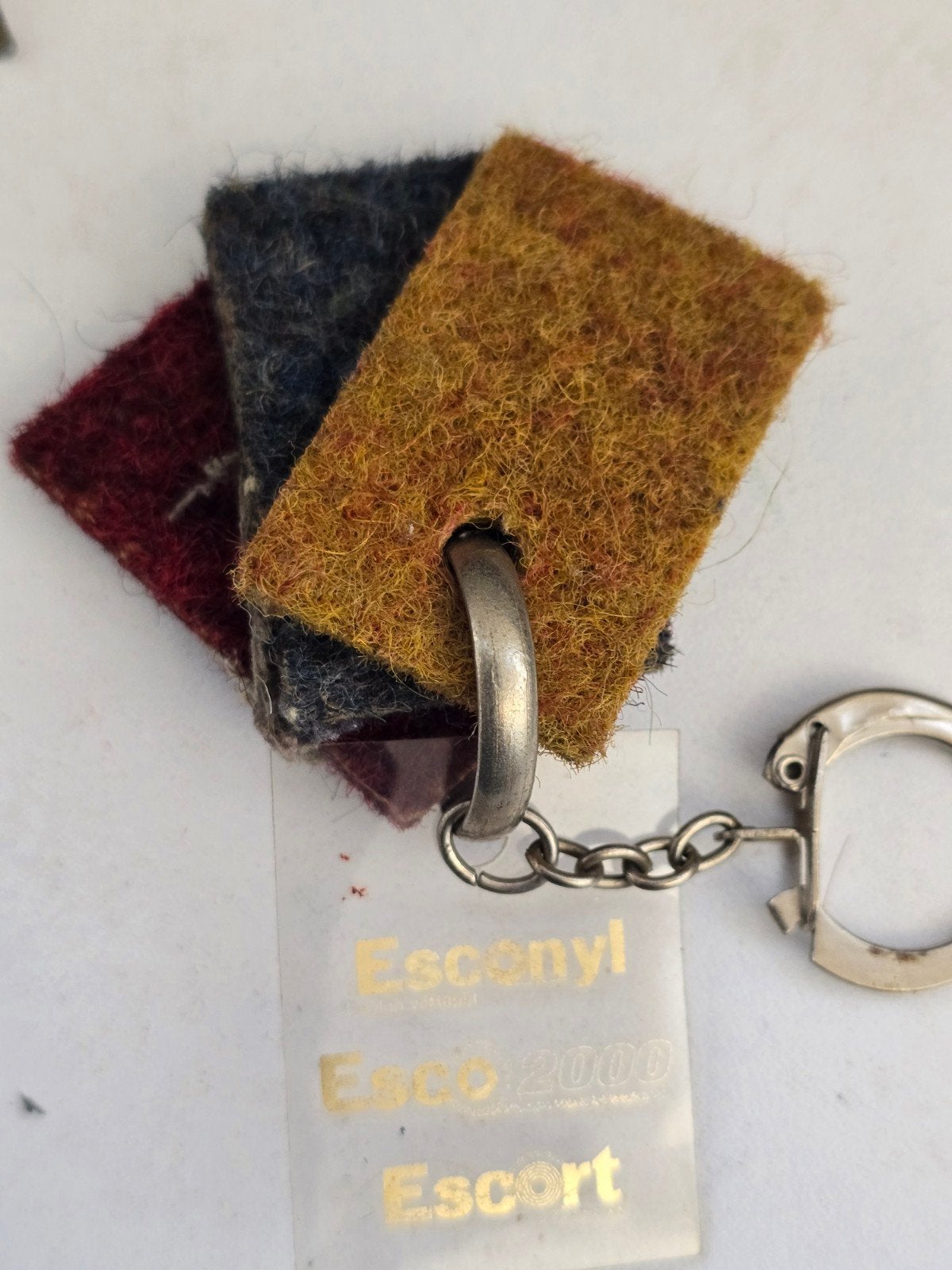 Vintage Sleutelhanger met stofstalen - Escenyl Esco Escort, Ophalen of Verzenden, Gebruikt, Overige typen