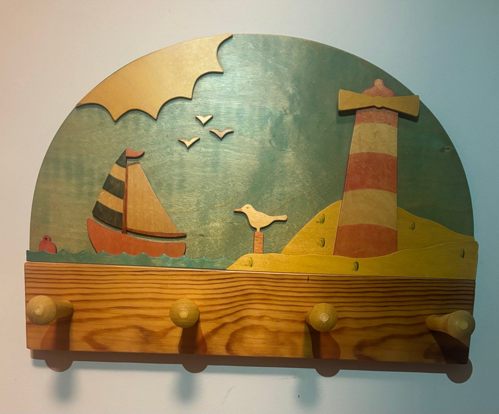 Kapstok & Lengtemeter Atelier De Noest - Zeilthema Hout, Kinderen en Baby's, Kinderkamer | Inrichting en Decoratie, Ophalen, Gebruikt
