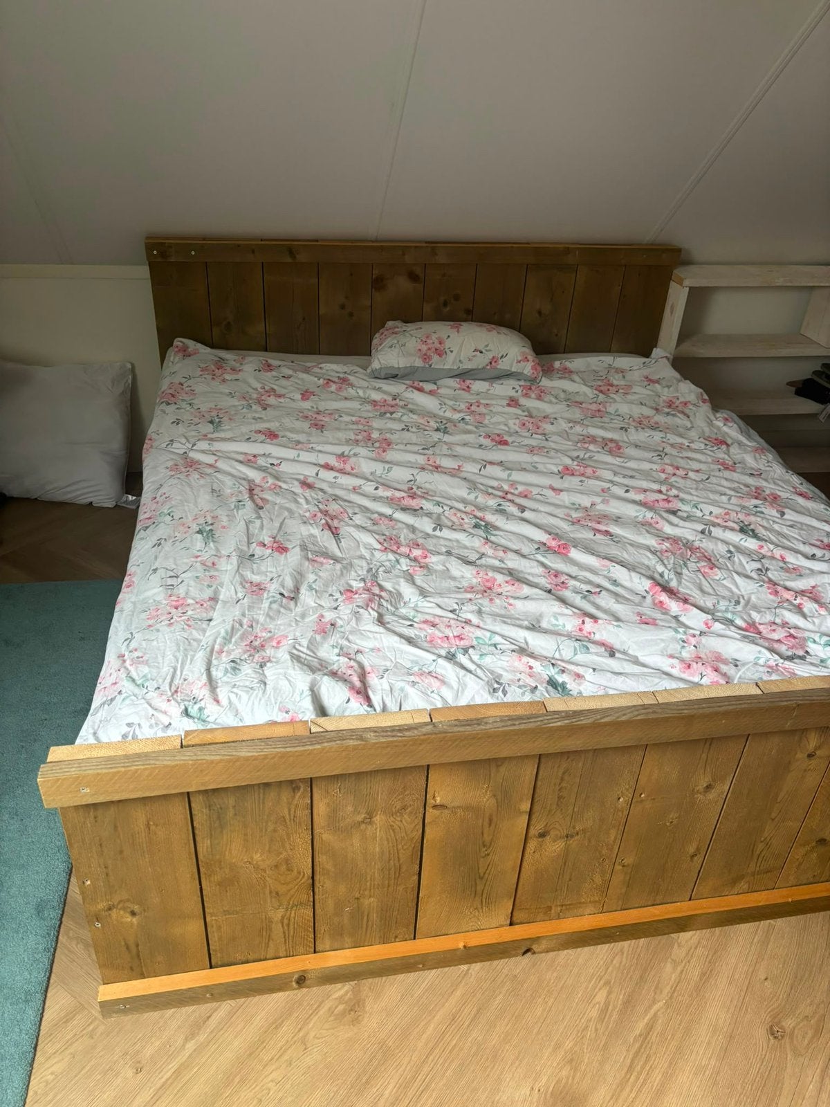 Steiger houten bed 180x200cm incl.lattenbodem, Gebruikt, Bruin, Tweepersoons, Ophalen of Verzenden