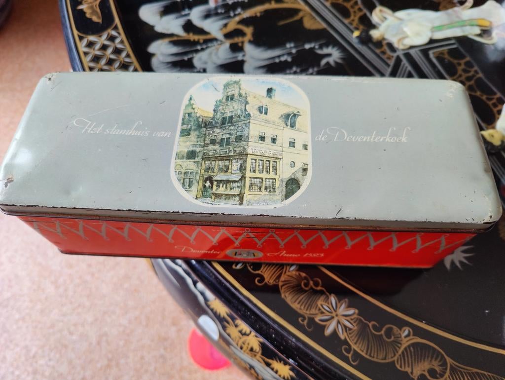 Vintage Deventer Koekblik - Anno 1593, Ophalen of Verzenden, Gebruikt, Koek(jes), Overige merken