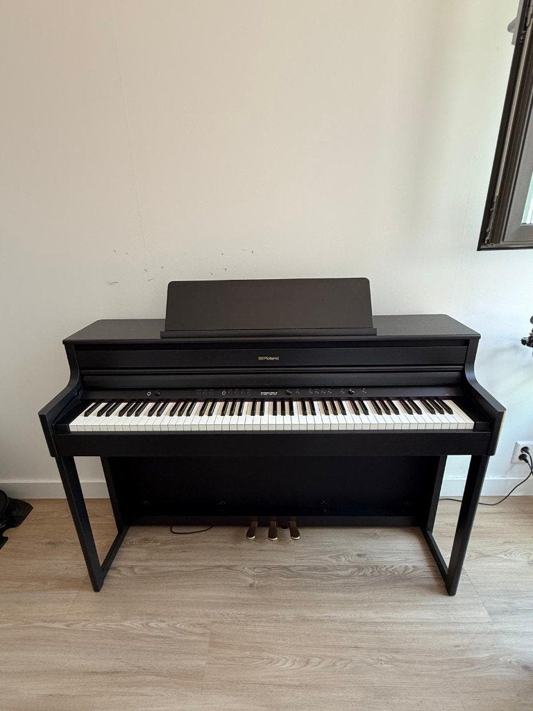 Roland HP704 Digitale Piano&Maene Pianobank&Roland RH-5, Muziek en Instrumenten, Piano's, Ophalen, Zwart, Digitaal, Zo goed als nieuw