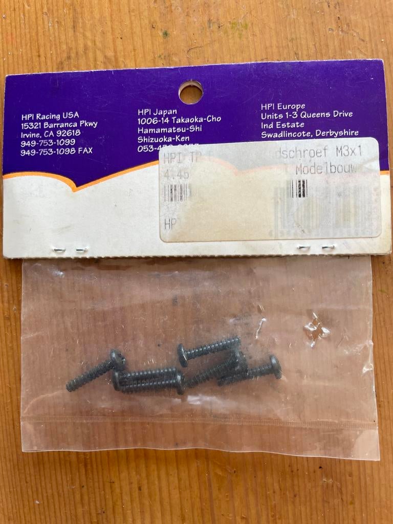 HPI Racing Schroeven 3mm x 15mm - Nieuw in verpakking, Ophalen of Verzenden, Nieuw, Overige schalen, Onderdeel