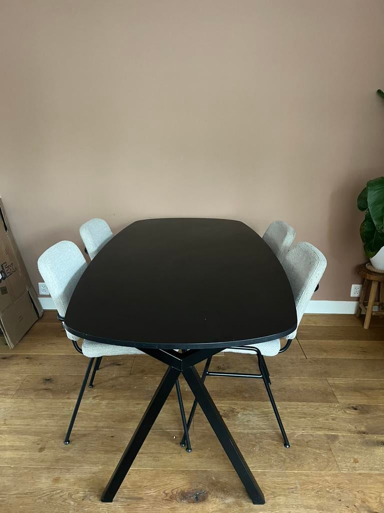 Eettafel Deens ovaal 180 cm, Ophalen, 50 tot 100 cm, Zo goed als nieuw, 150 tot 200 cm