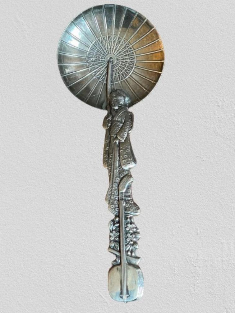 Antiek massief zilveren japanse lepel, Antiek en Kunst, Ophalen of Verzenden