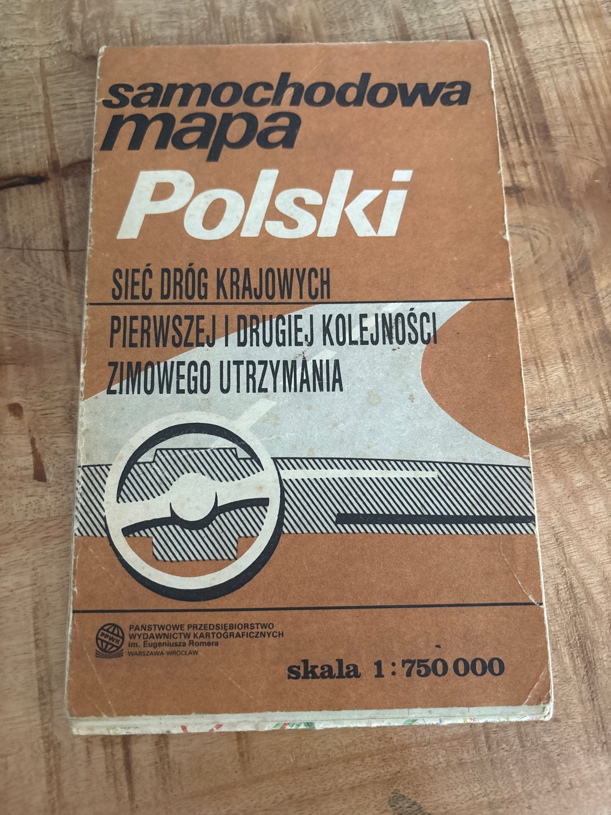 Samochodowa Mapa Polski 1968 - Oude wegenkaart Polen, Boeken, Atlassen en Landkaarten, Gelezen, Landkaart, 1800 tot 2000, Europa Overig