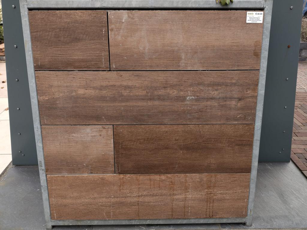 Restpartij GeoCeramica planken 30x120 Trae Beige, Tuin en Terras, Niet ingevuld, Keramiek, Niet ingevuld, Nieuw
