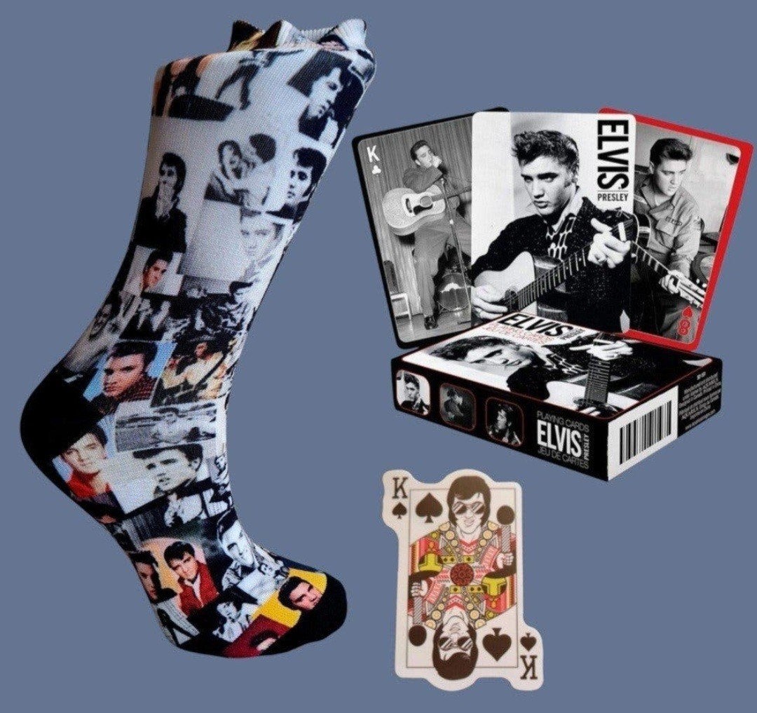 ELVIS PRESLEY SOKKEN + KAARTSPEL ELVIS PRESLEY, Ophalen of Verzenden, Nieuw