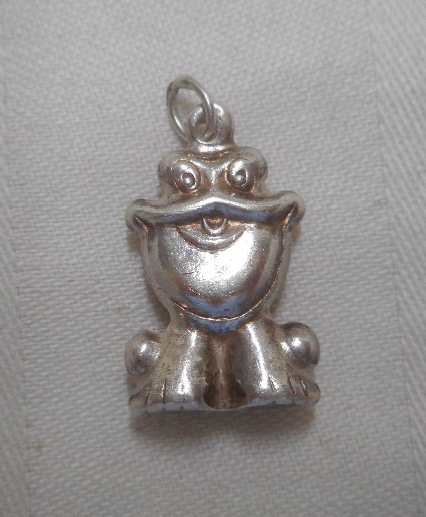 Zilveren vintage bedel kikker nr.491, Overige merken, Verzenden, Zo goed als nieuw, 1 bedel