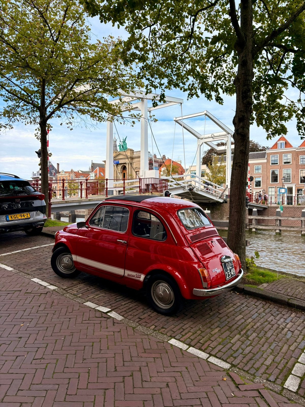 Fiat 500 nuova - 1968 - oldtimer - Rood, Voorwielaandrijving, Lederen bekleding, Zwart, Handgeschakeld