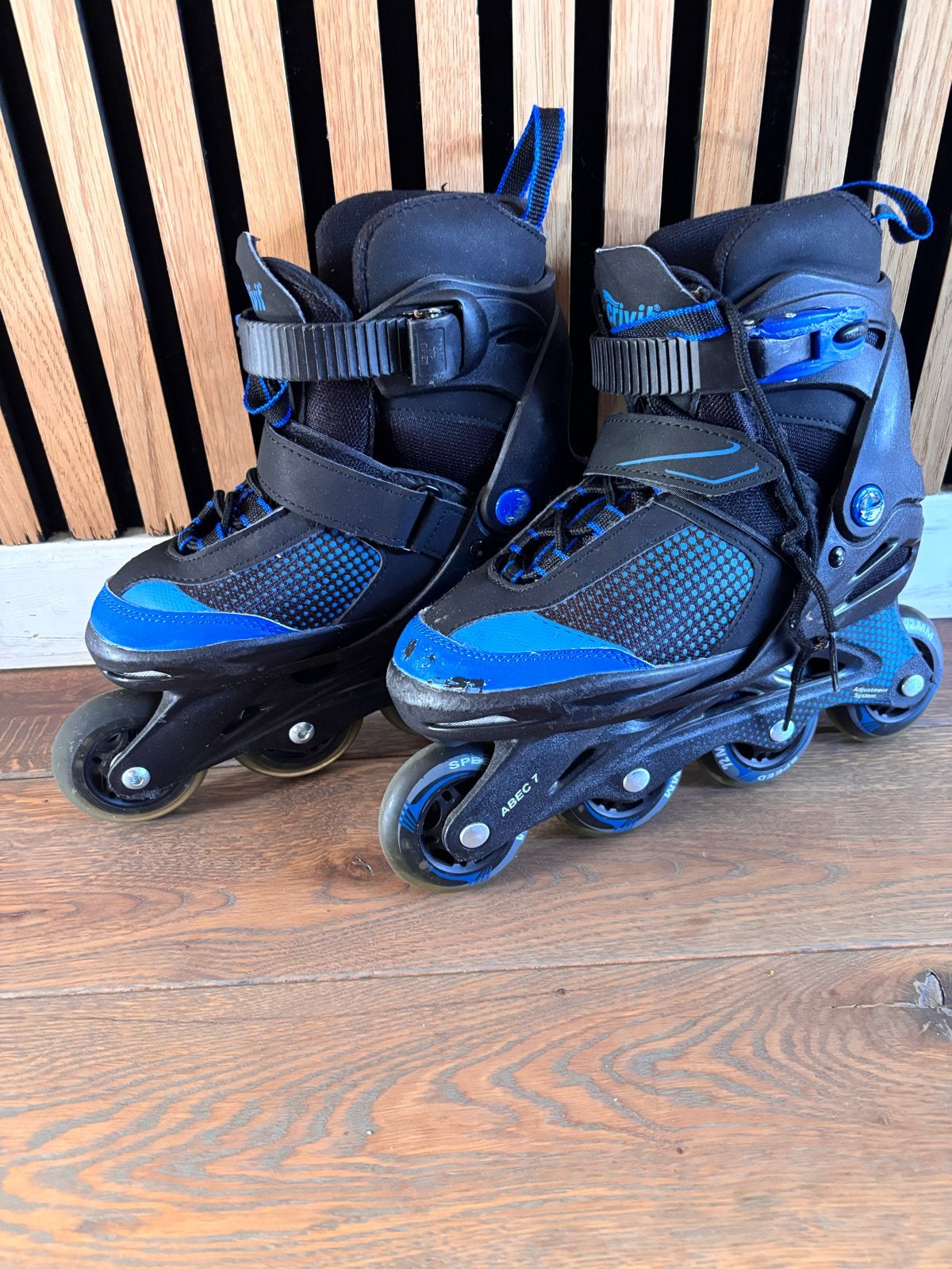 Skeelers Lidl- Verstelbaar- mt 33 tm 37- Zwart/Blauw, Overige merken, Kinderen, Ophalen of Verzenden, Inline skates 4 wielen