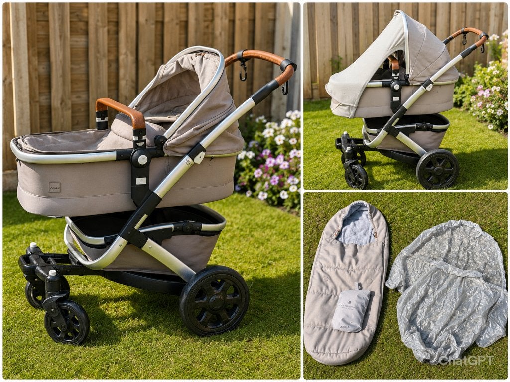 Joolz Geo 2 Elephant Grey–Complete Set | €75 | veel extra's, Kinderen en Baby's, Kinderwagens en Combinaties, Gebruikt, Verstelbare duwstang