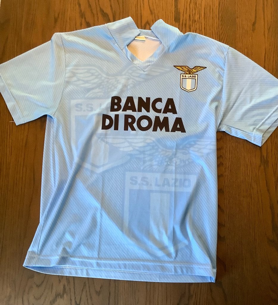 Vintage SS Lazio voetbalshirt - Banca di Roma xl, Buitenlandse clubs, Gebruikt, Shirt, Ophalen of Verzenden