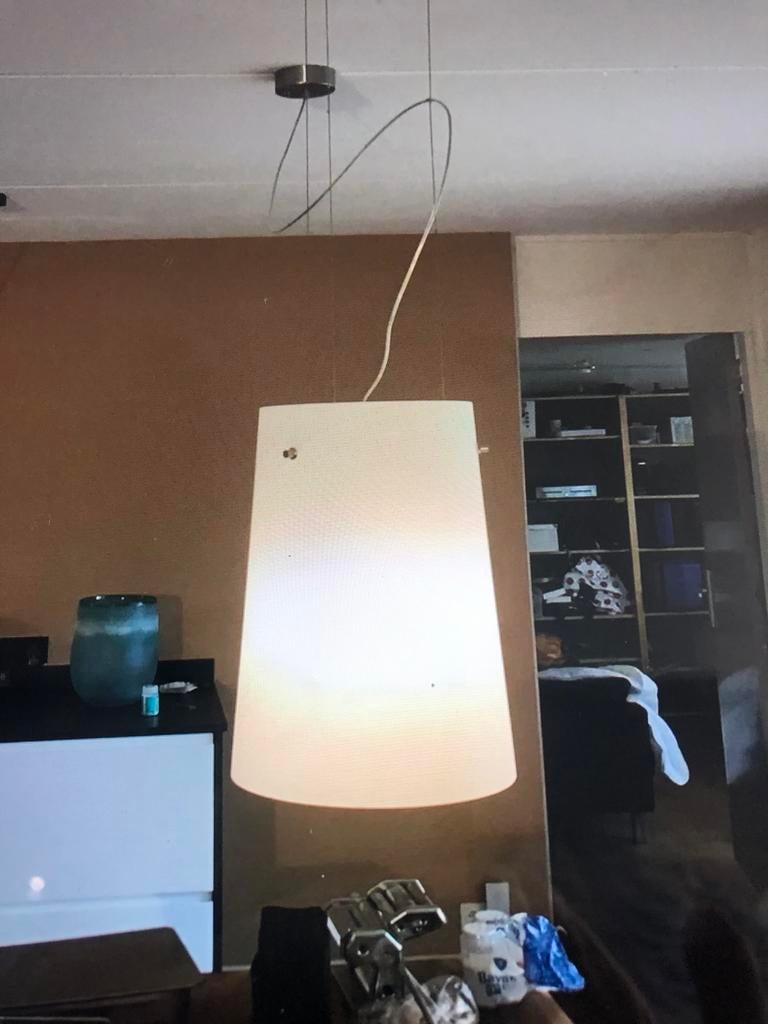 Prandina Sera S1 hanglamp - Opaal wit/verchroomd, Huis en Inrichting, Lampen | Hanglampen, Ophalen, Zo goed als nieuw, Glas, Minder dan 50 cm