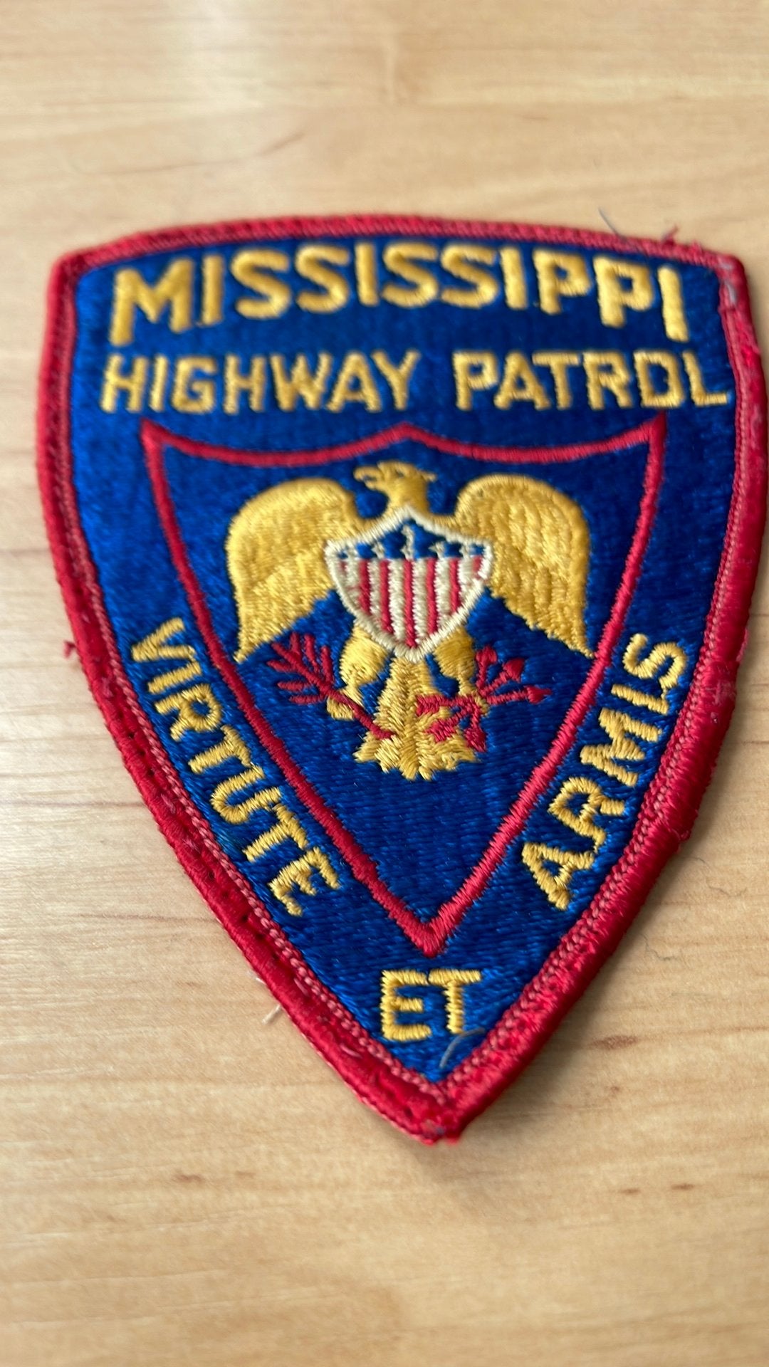 Mouw embleem Highway Patrol Mississippi, Ophalen of Verzenden, Landmacht, Nederland, Embleem of Badge