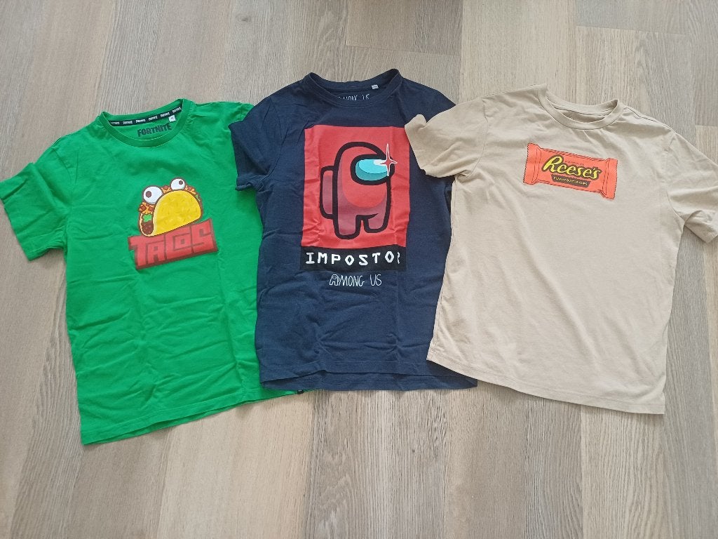 3 shirts, C&A, maat 146-152, Fortnite, als NIEUW! 3=€5,-!!!, Ophalen of Verzenden, Zo goed als nieuw, Jongen, Shirt of Longsleeve