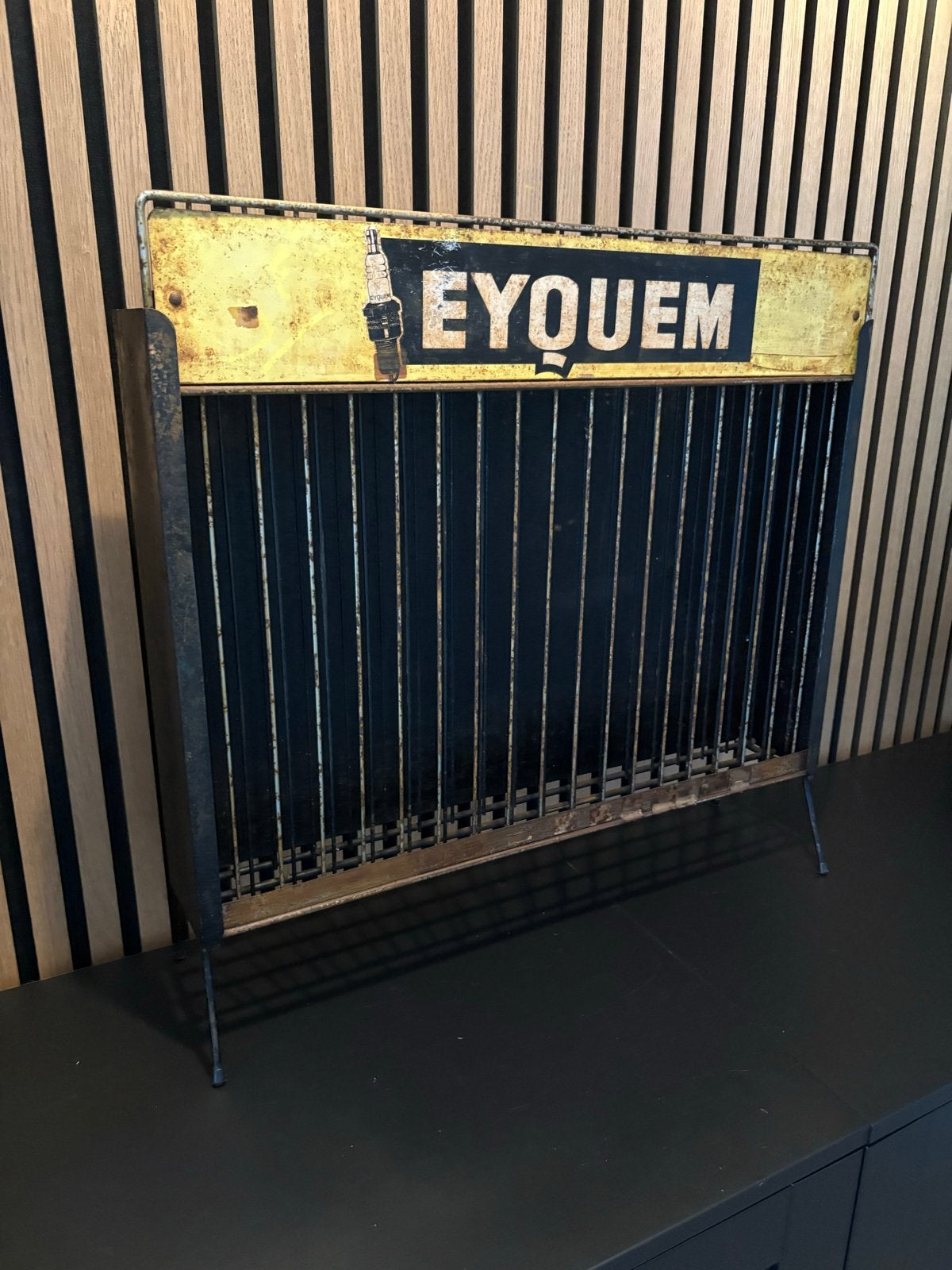 Vintage Eyquem Bougierek - Authentiek Frans Garagebedrijf, Verzenden, Gebruikt, Reclamebord