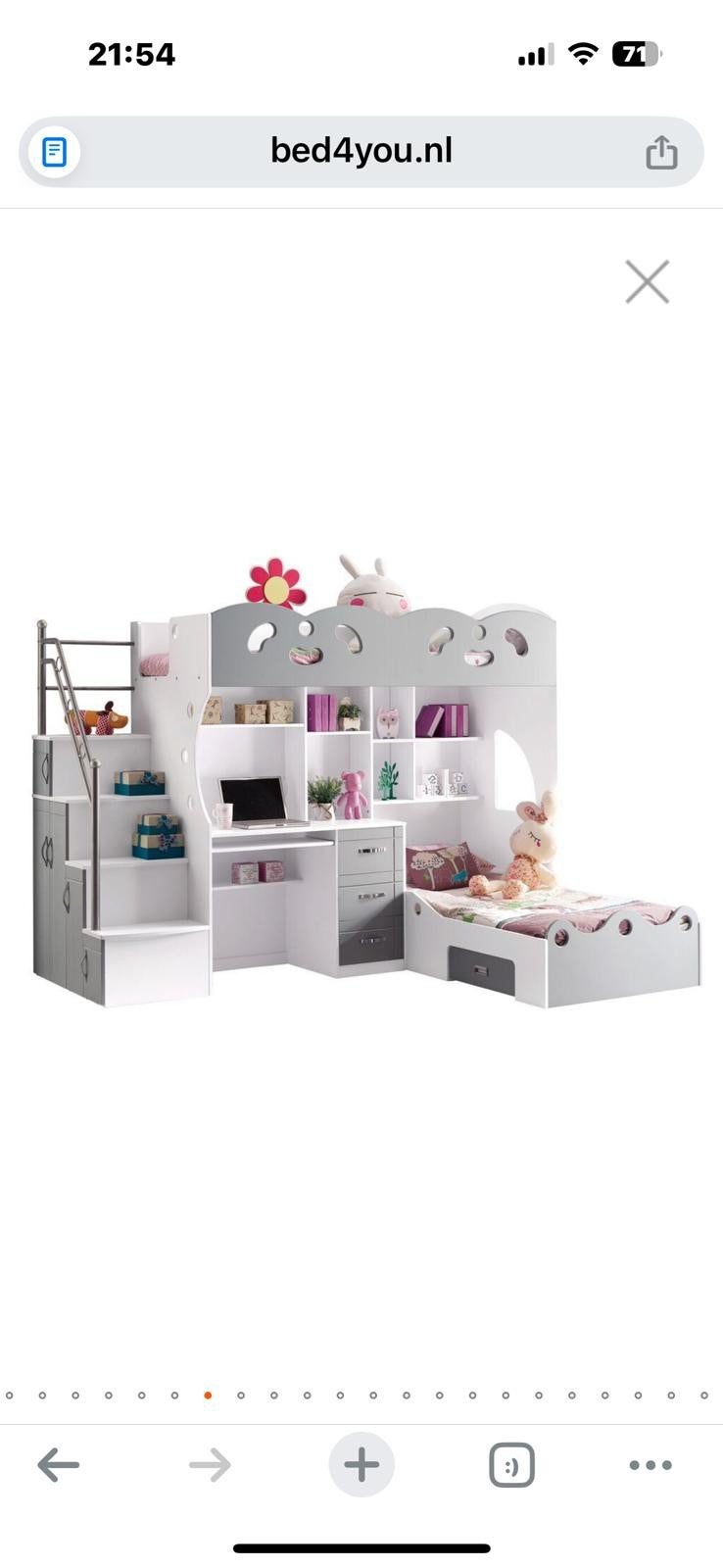 Stapelbed met bureau en extra opbergruimte, Kinderen en Baby's, Kinderkamer | Stapelbedden en Hoogslapers, Ophalen, Zo goed als nieuw