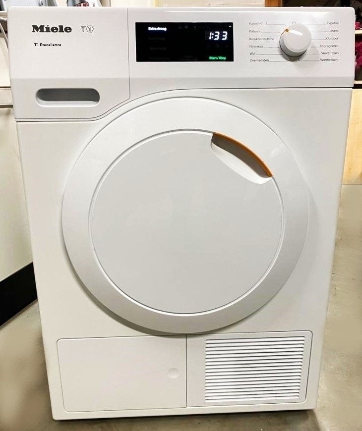 In nieuwstaat Miele T1 Excellence warmtepompdroger A++, Witgoed en Apparatuur, Wasdrogers, Ophalen, 6 tot 8 kg, Minder dan 85 cm