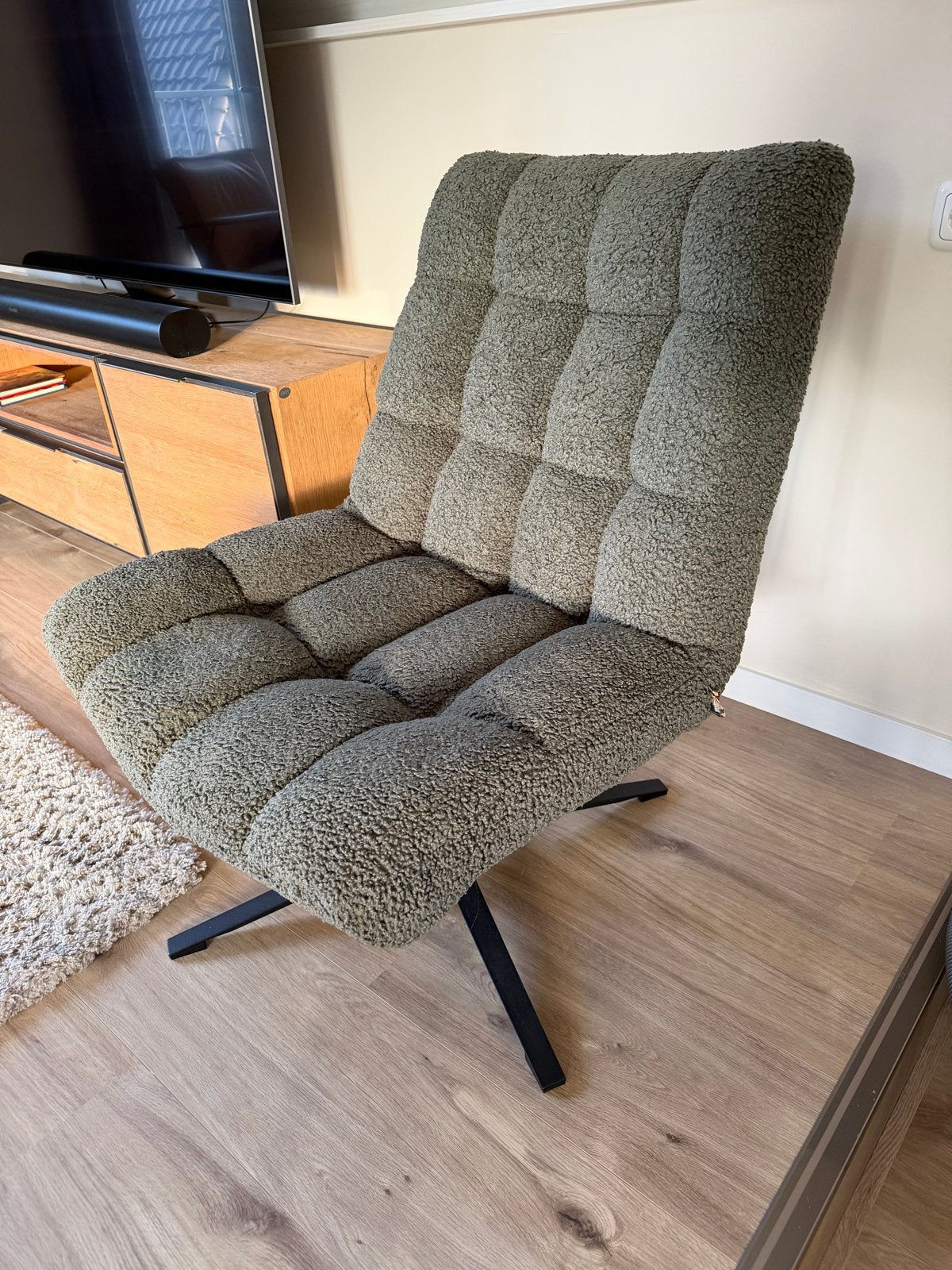 WOOOD fauteuil, zo goed als nieuw, Huis en Inrichting, Fauteuils, Ophalen, 75 tot 100 cm, Zo goed als nieuw, Stof