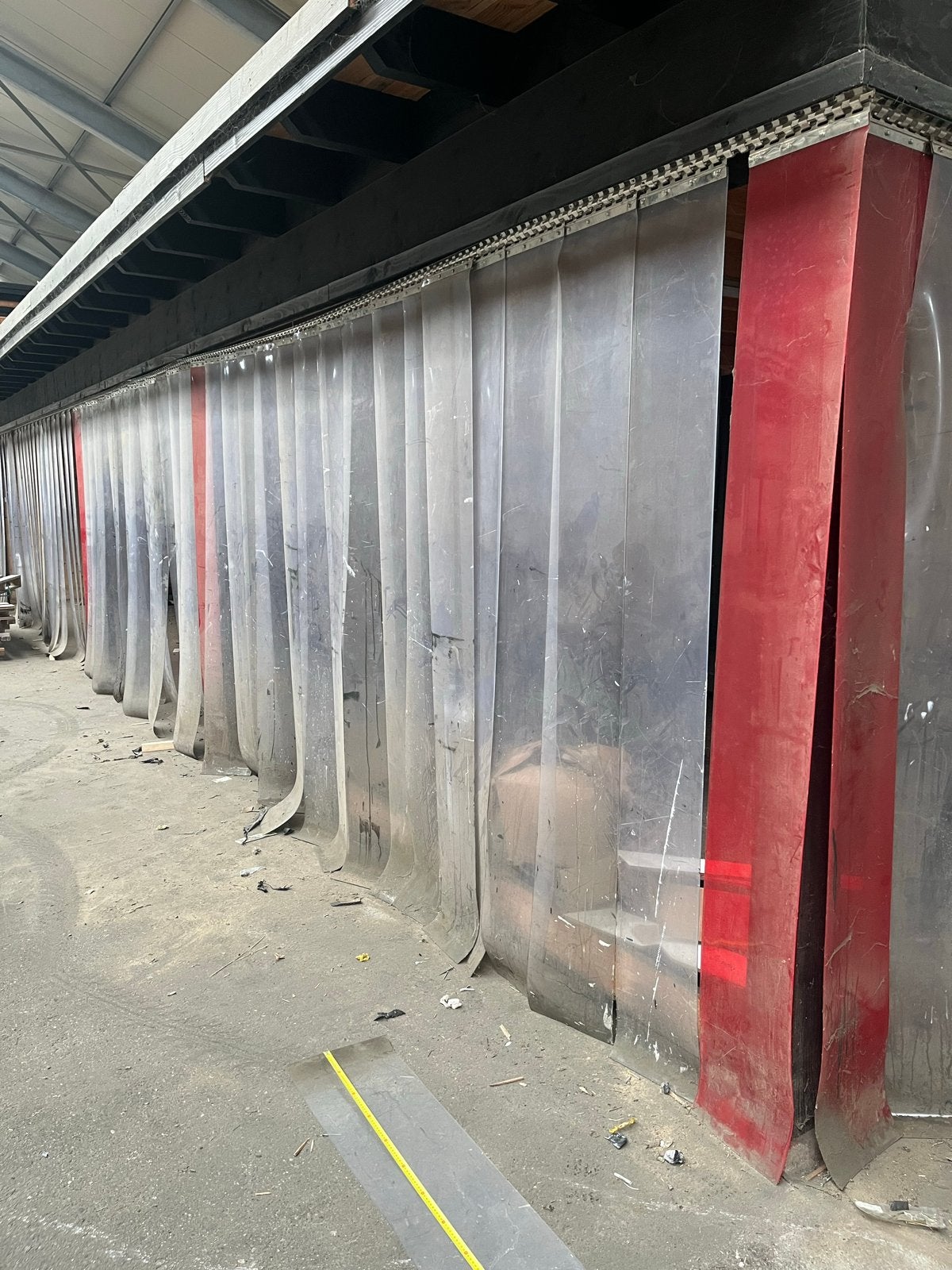 Industriële PVC strokengordijnen 18,5 mtr, Ophalen