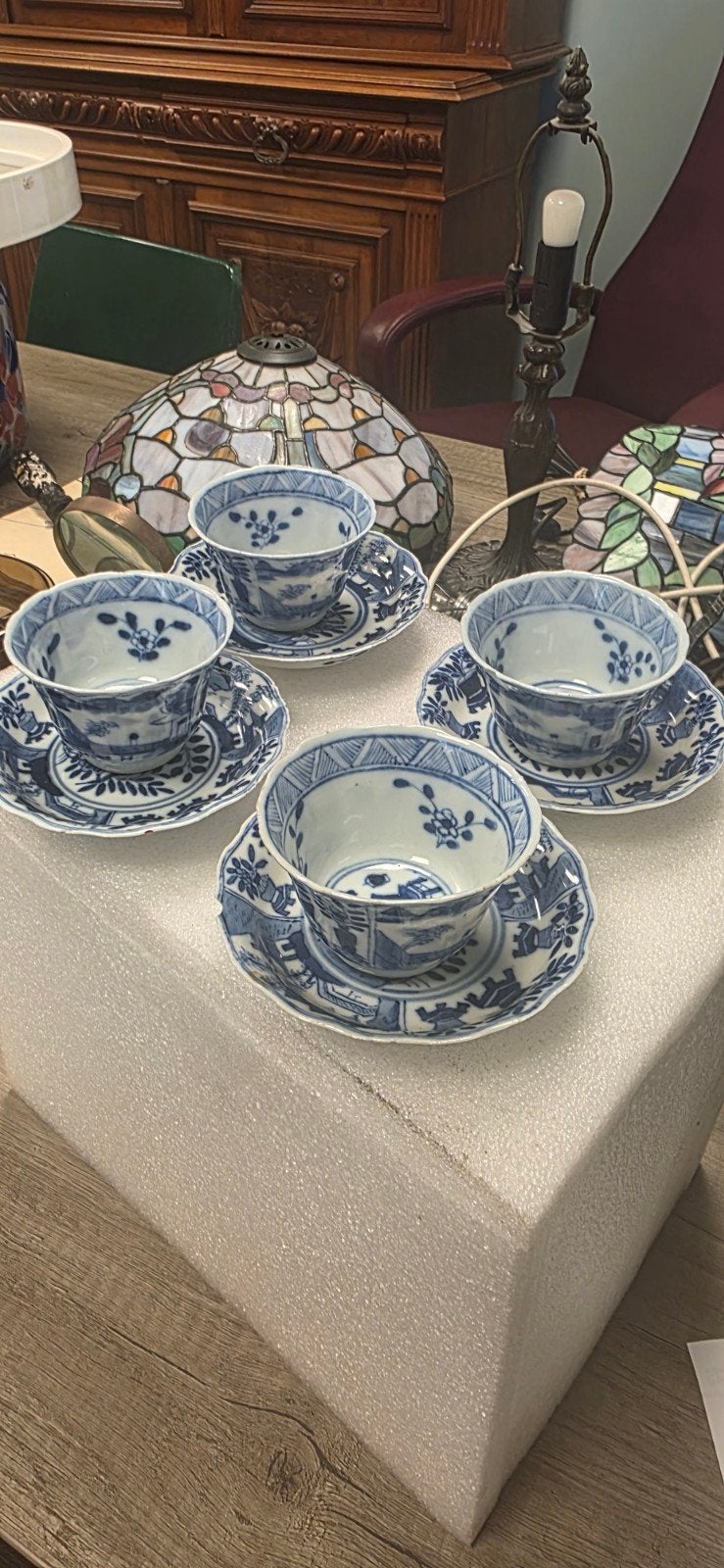 Antieke Chinese theesetjes (4 stuks) - Kangxi stijl, Ophalen of Verzenden