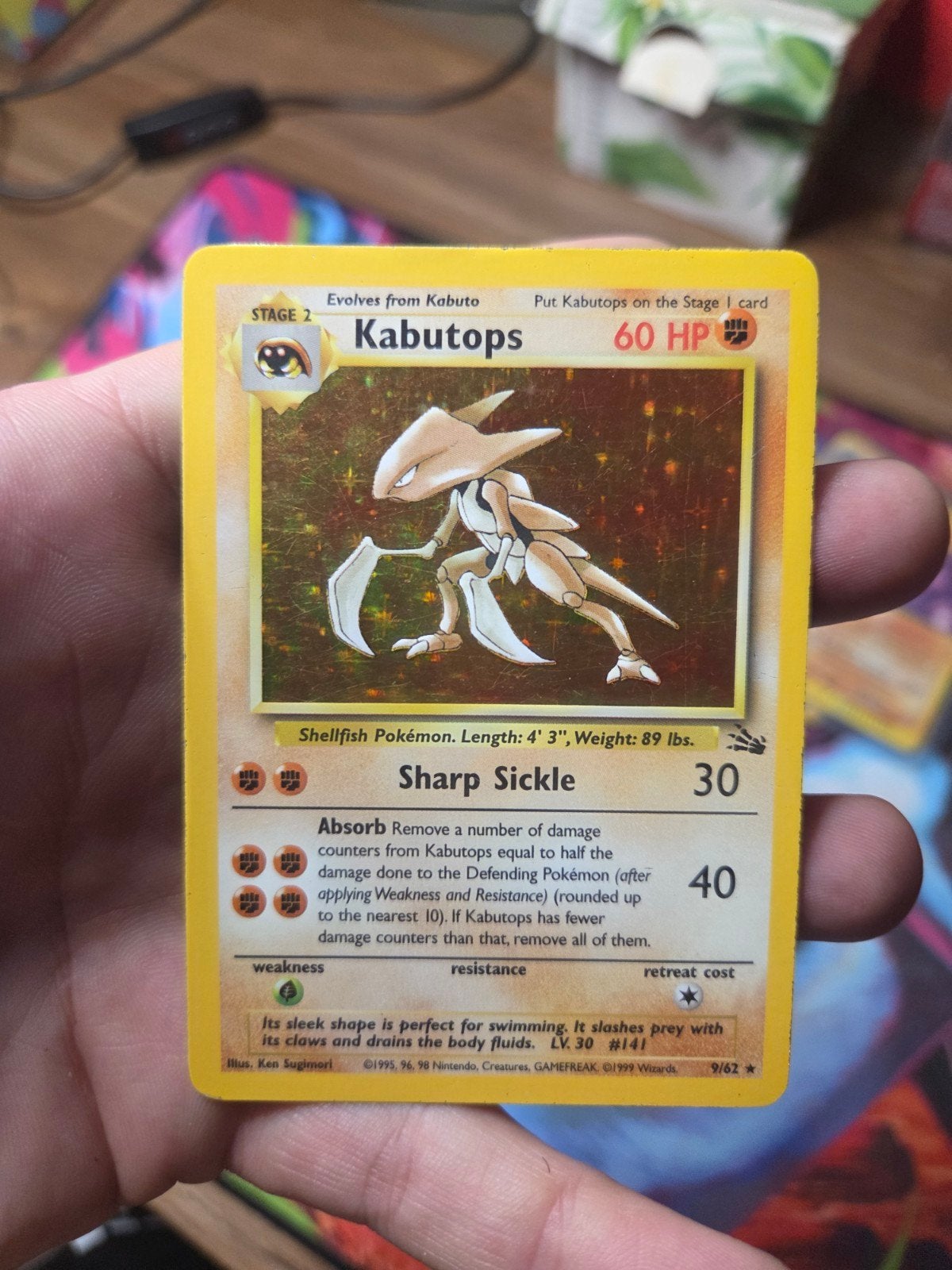 Kabutops Holo 9/62 Fossil 1999 Wizard of the coast era, Ophalen of Verzenden, Nieuw, Boosterbox, Foil