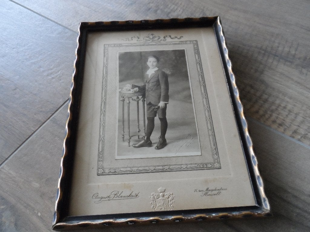 Oude foto in lijst., Ophalen of Verzenden