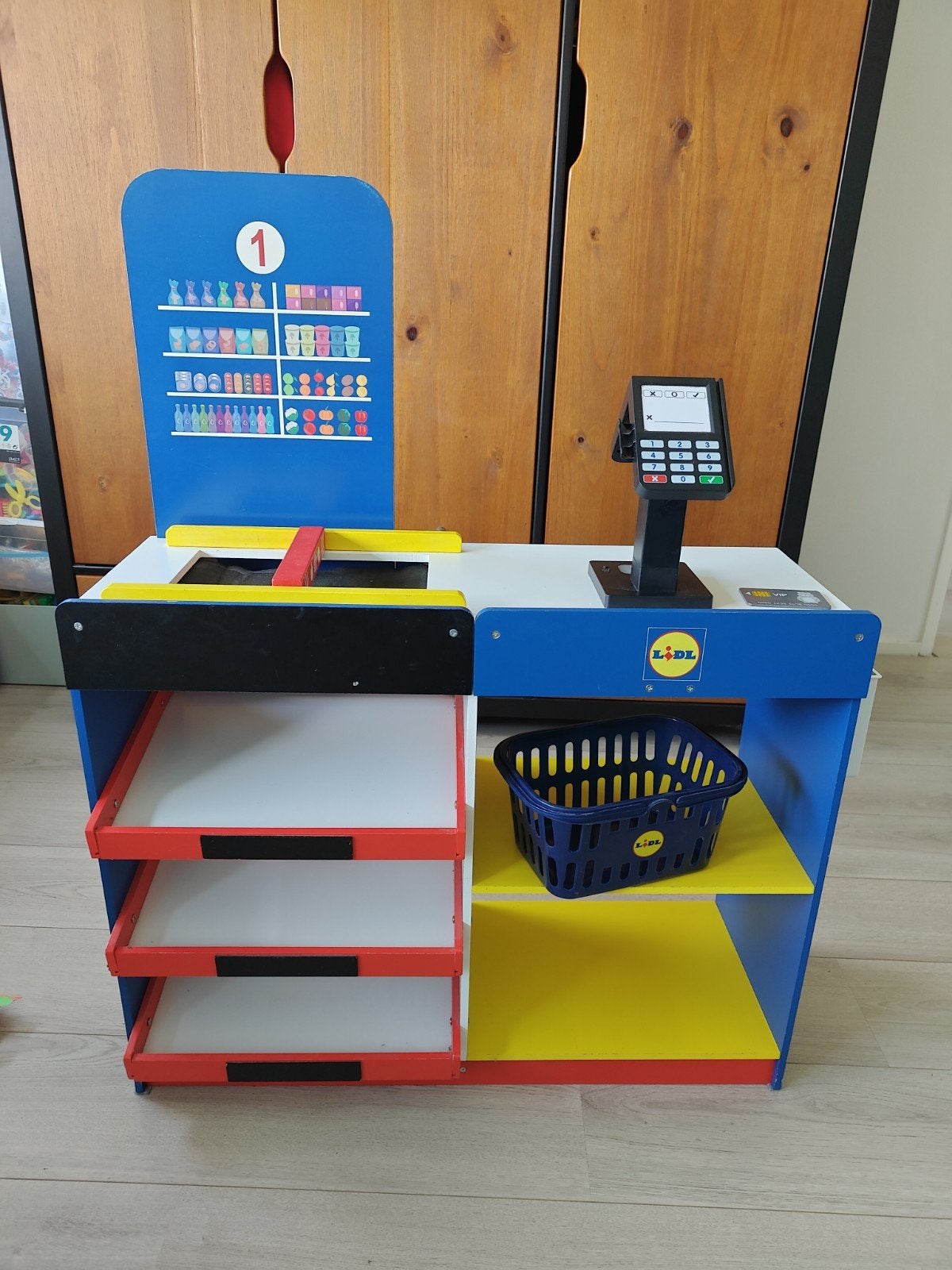 Lidl Houten Winkeltje met Loopband, Kassa en Pinautomaat, Ophalen, Gebruikt, Ontdekken