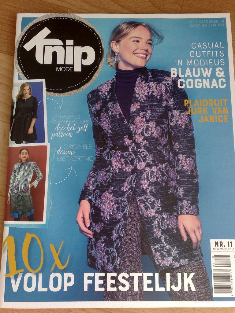 Knipmode november nr. 11 / 2018 , maat 34 t/m 54, Hobby en Vrije tijd, Verzenden, Nieuw, Vrouw, Knipmode