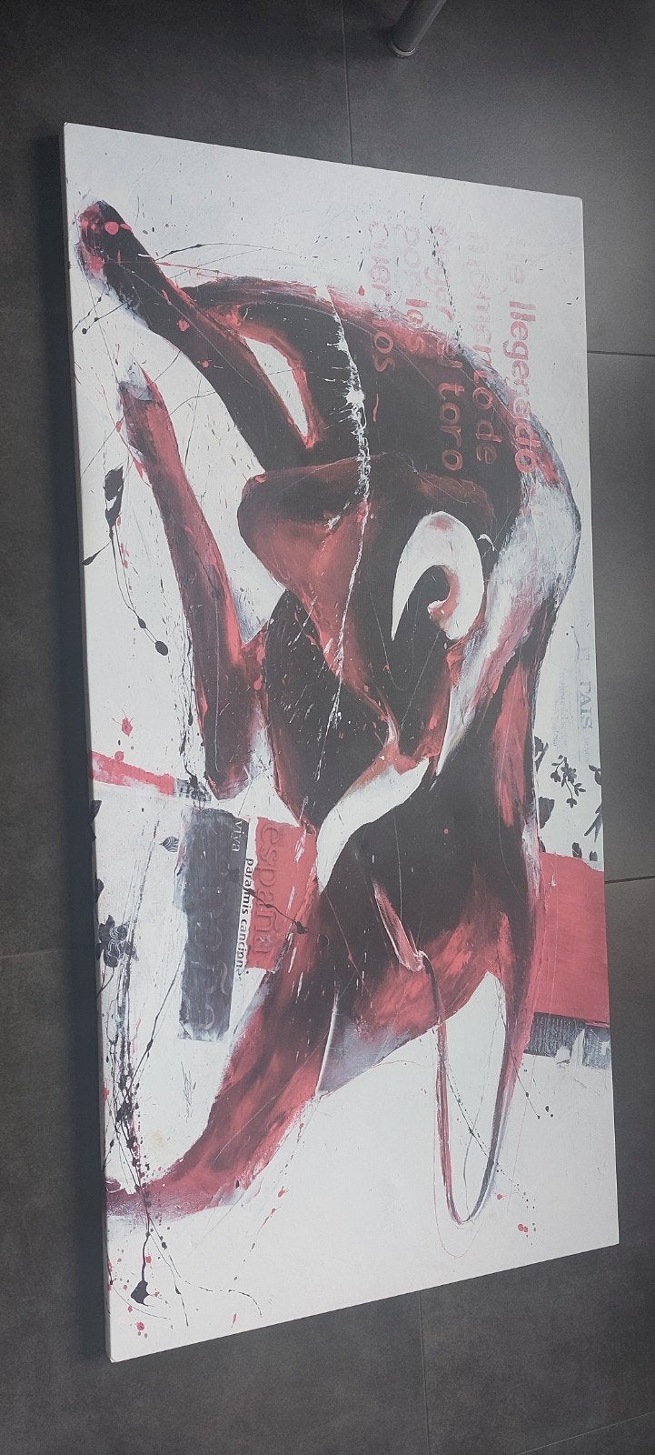 Stier op canvas, Ophalen of Verzenden, Schilderij