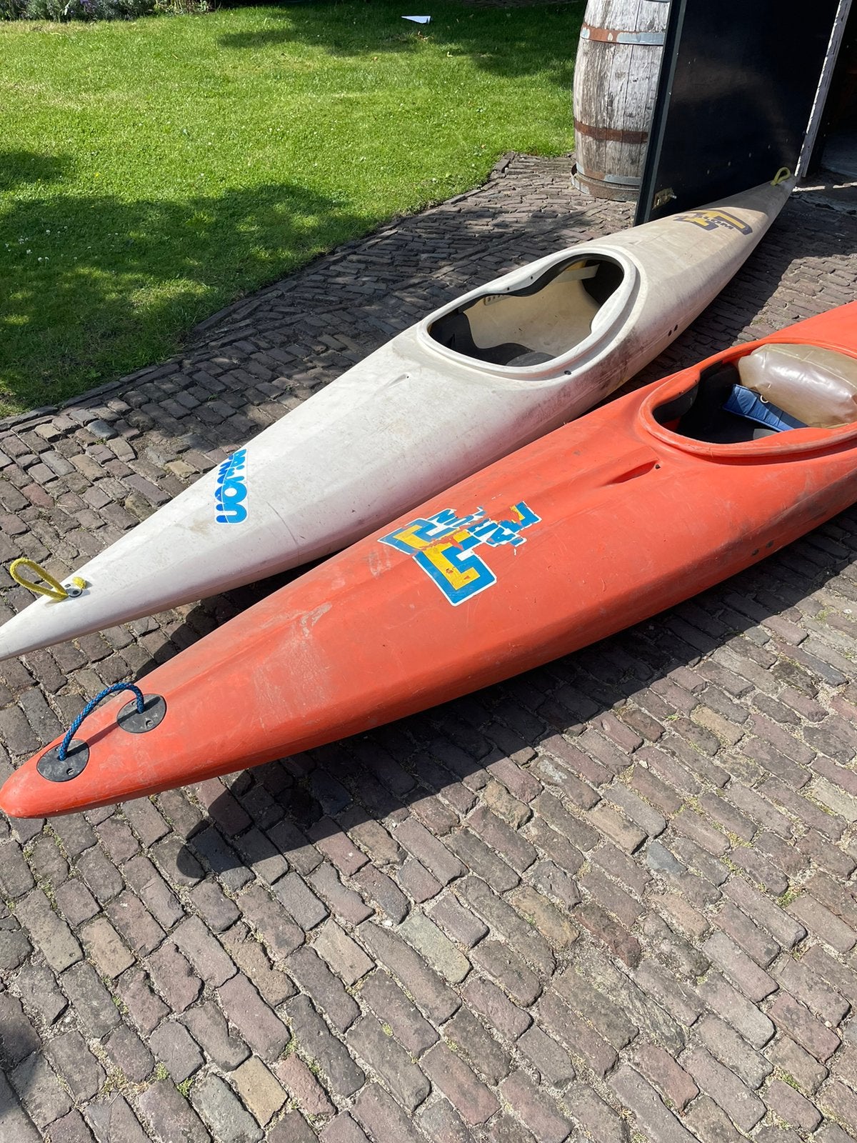 2 x kajak incl peddels, Watersport en Boten, Kajaks, Ophalen, Gebruikt, 1-persoons