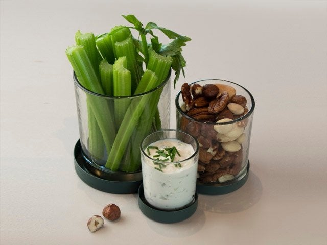 Gusta borrel/serveer set metalen houder met 3 glaasjes Nieuw, Nieuw, Ophalen of Verzenden, Zwart, Glas