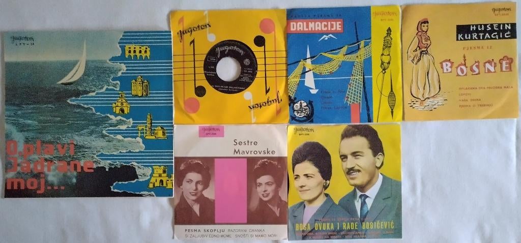 1x 10" en 5x 7" singles van het label Jugoton Joegoslavië, Originele persing, Ophalen of Verzenden, Gebruikt, Pop
