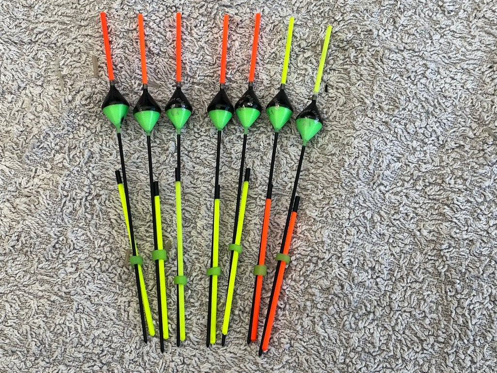 adv 283 / NIEUW set 7 commercial dobbers CF 0,10gr, Ophalen of Verzenden, Nieuw, Dobber of Lood