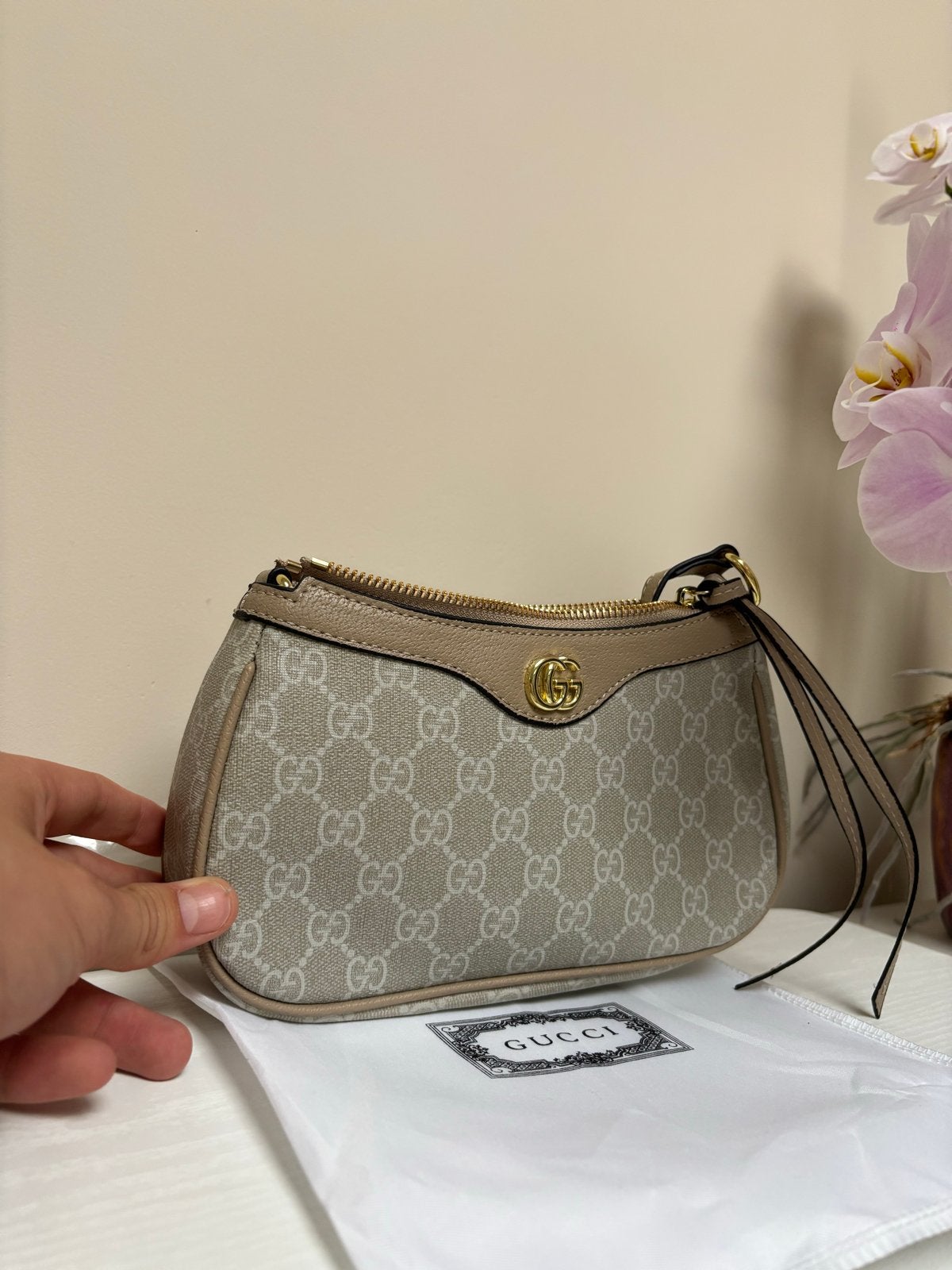 Gucci Ophidia GG Mini Schoudertas, Ophalen of Verzenden, Nieuw, Beige, Schoudertasje