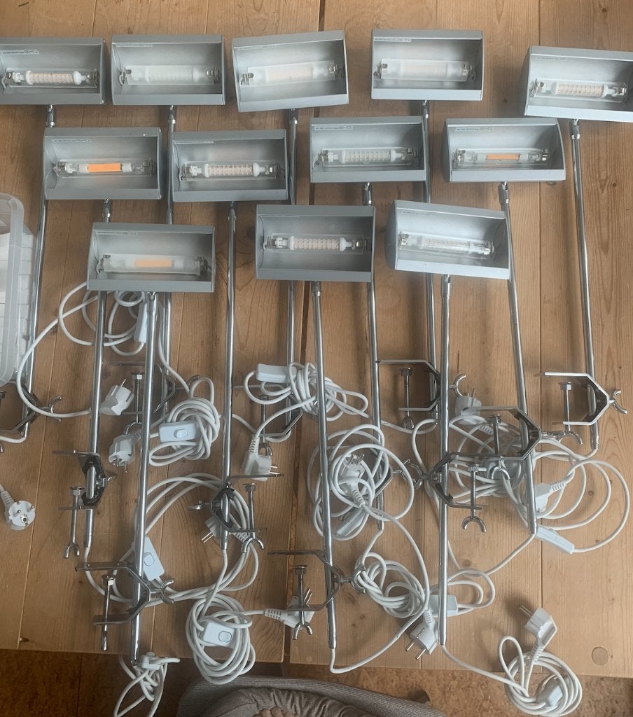 LED Pendelspots, 17 stuks voor beurs  / presentatie, Ophalen, Gebruikt