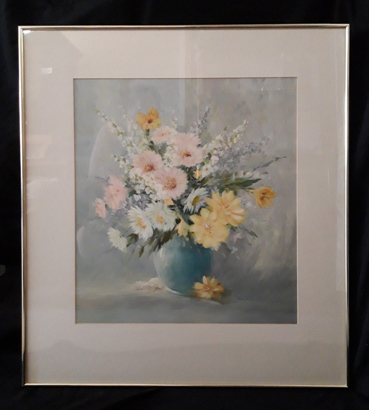 Ingelijst stilleven met passe-partout /  B. Hanenkamp(?), Ophalen