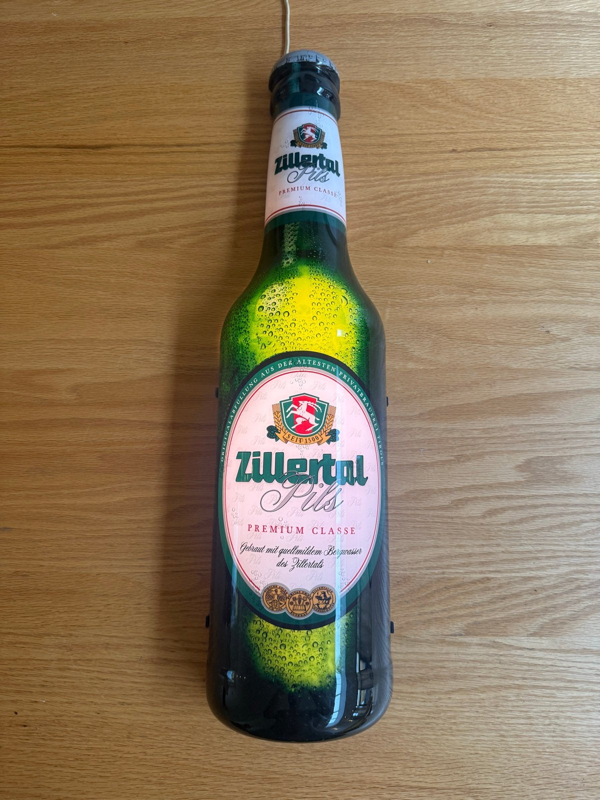 Oude Zillertal Bier Adverteer Wandlamp, Ophalen of Verzenden, Gebruikt, Reclamebord, Plaat of Schild, Overige merken