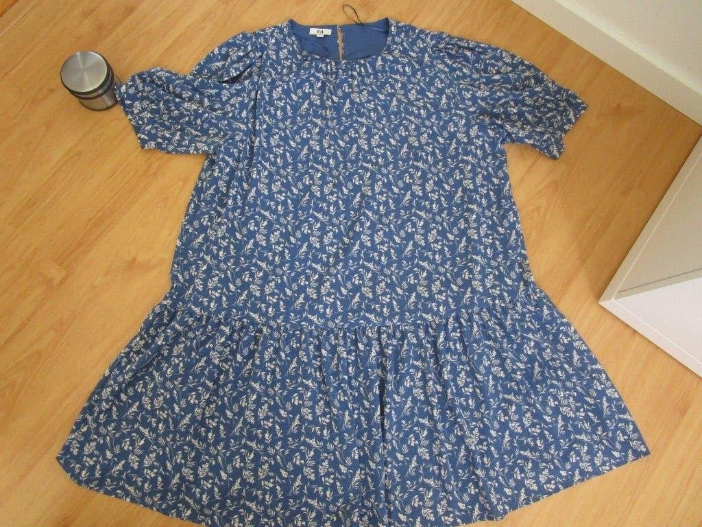 Blauw/wit gebloemde jurk maat 48, Kleding | Dames, Jurken, Blauw, Maat 46/48 (XL) of groter, Ophalen of Verzenden, Zo goed als nieuw
