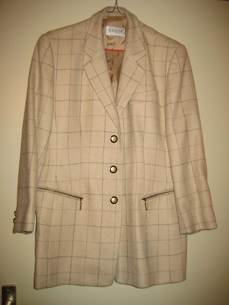 Beige blazer, 42, Basler, licht geruit, Beige, Maat 42/44 (L), Ophalen of Verzenden, Zo goed als nieuw