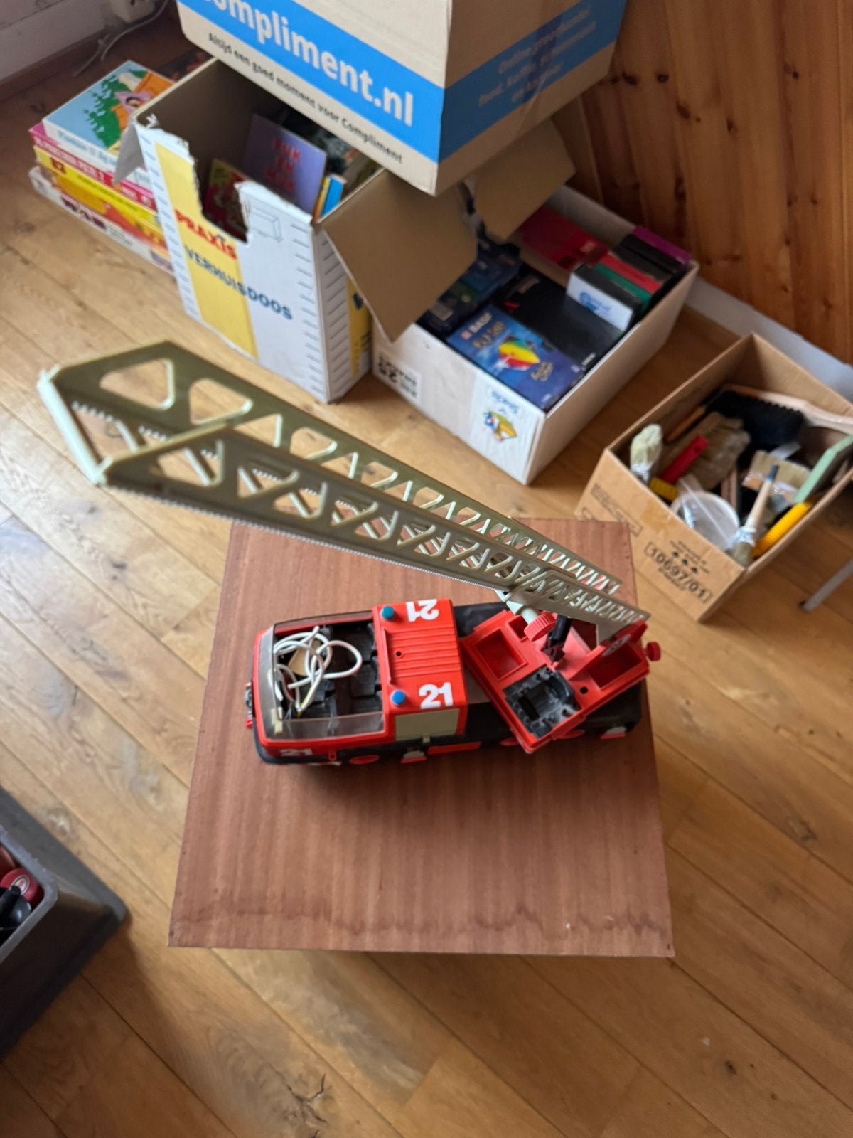 Vintage Playmobil kraan en brandweerwagen, Kinderen en Baby's, Speelgoed | Playmobil, Ophalen, Gebruikt