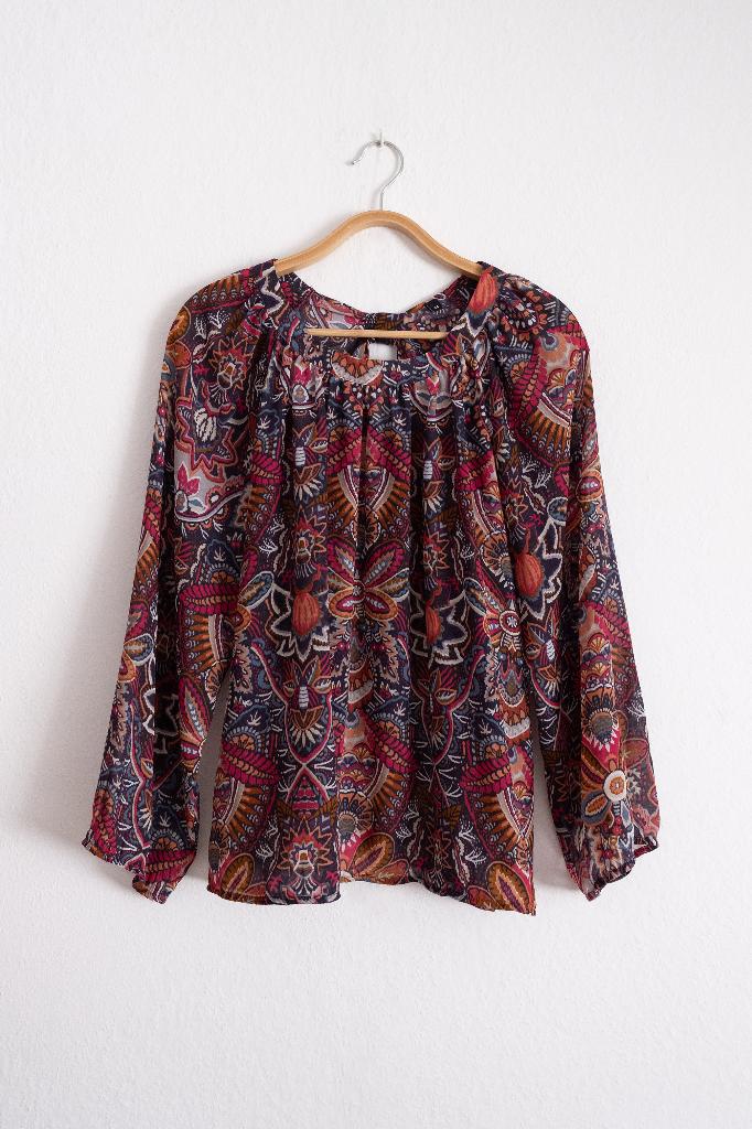 Boho Blouse Roze Print Maat M, Maat 38/40 (M), Ophalen of Verzenden, Onbekend, Roze