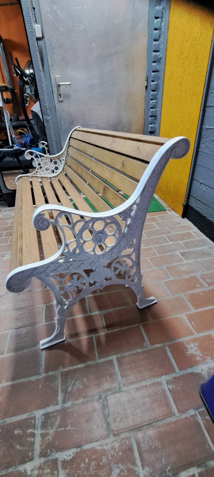 Gietijzeren tuinbank, Tuin en Terras, Tuinbanken, Ophalen, Gebruikt, Metaal
