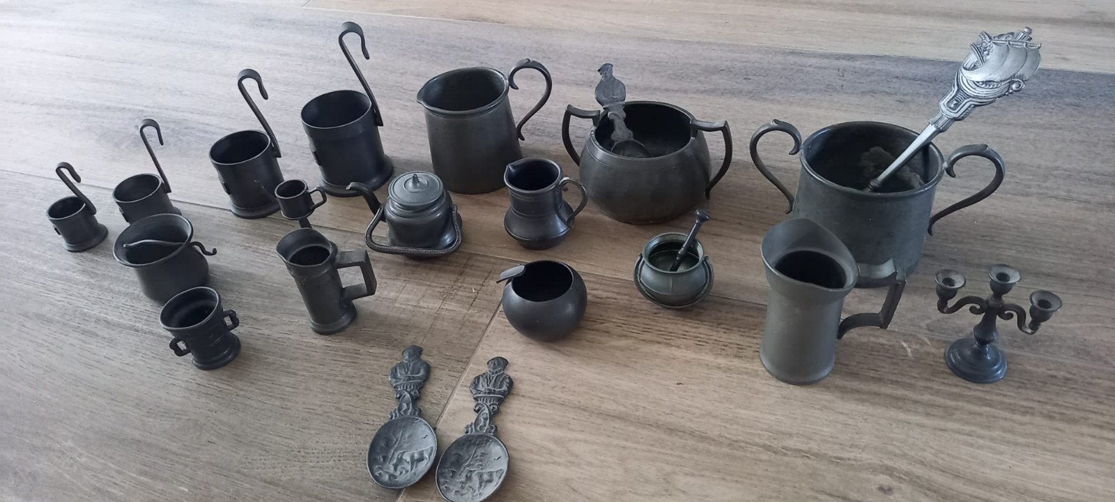 Tinnen set, Antiek en Kunst, Antiek | Tin, Ophalen of Verzenden